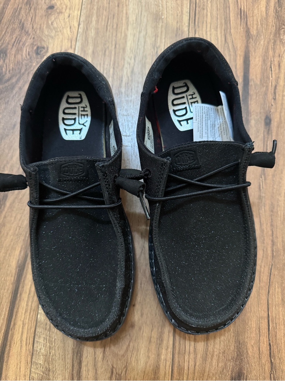 Hey Dude Wendy Funk Sparkle Black Casual Slip-On Shoes size 7